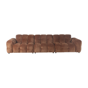 Sofá de terciopelo de 4, 5 plazas cognac Hackman - Dutchbone