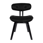 Chaise en cuir noir et bois de frêne Blackwood - Dutchbone