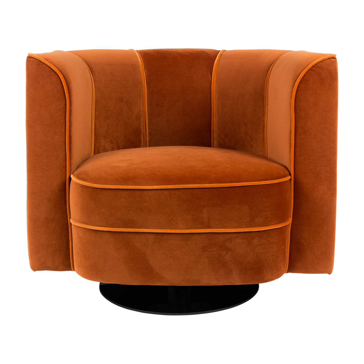 Sillón con reposabrazos de terciopelo naranja Flower - Dutchbone