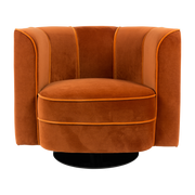 Poltrona con braccioli in velluto arancione Flower - Dutchbone