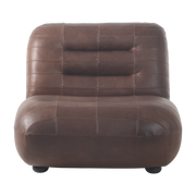 Wyatt chocolate leather armchair - Dutchbone