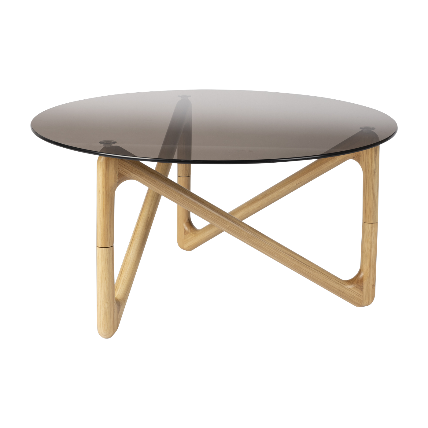 Mesa de centro ronde de cristal y roble 80x40cm Naia - Dutchbone
