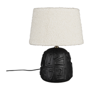 Lampe en céramique noire et tissu bouclé  Renzo - Dutchbone