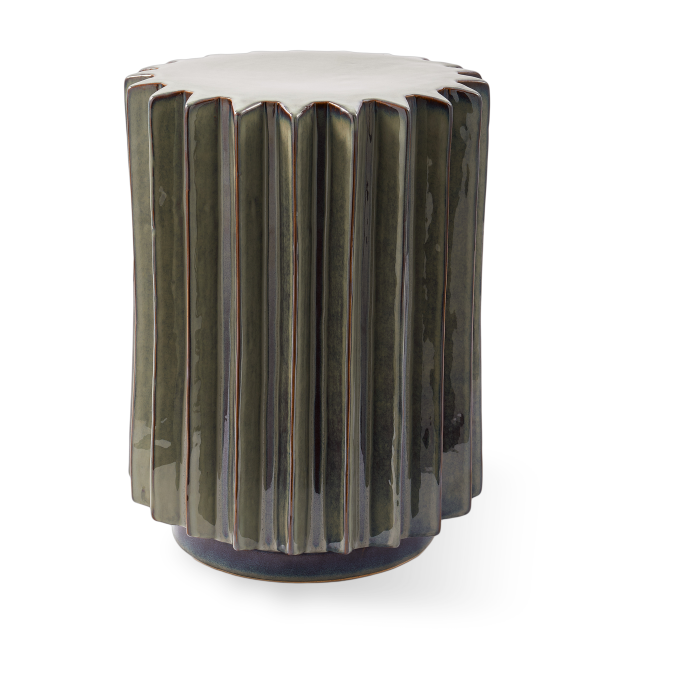 Mesa auxiliar de cerámica beige 34x46cm Okra - Pols Potten