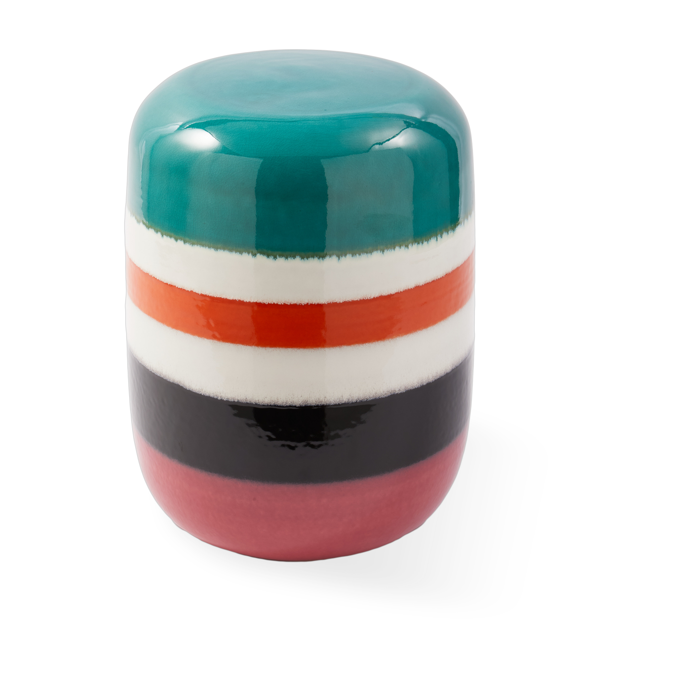 Ceramic side table 34x46, 5cm Striped Pill - Pols Potten