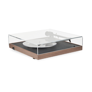 Platine vinyle 33/45tours préamplifiée finition cuir et noyer 35x10,8cm Square CC - La Boite concept