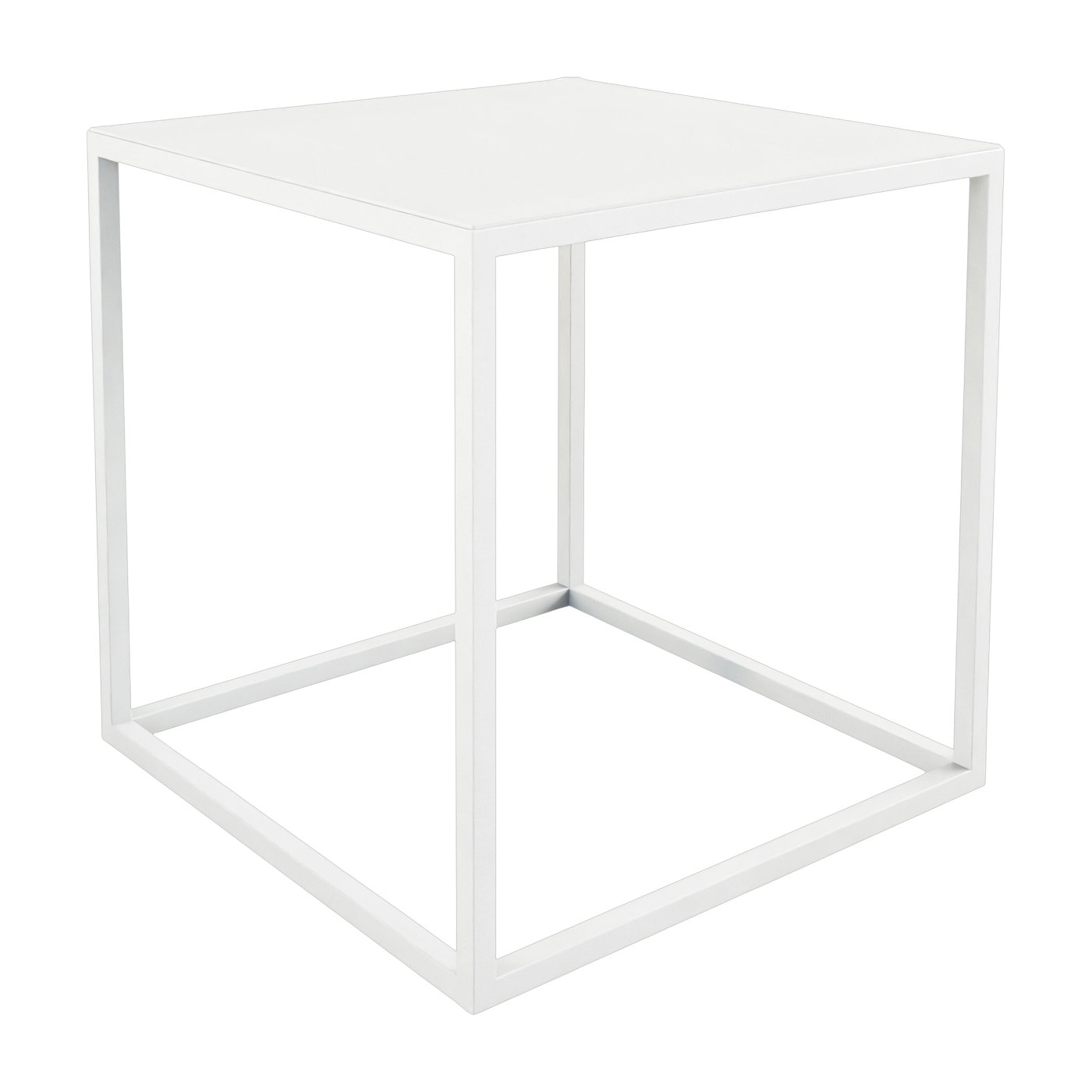 Soli X white steel side table 40x40cm - Metallbude