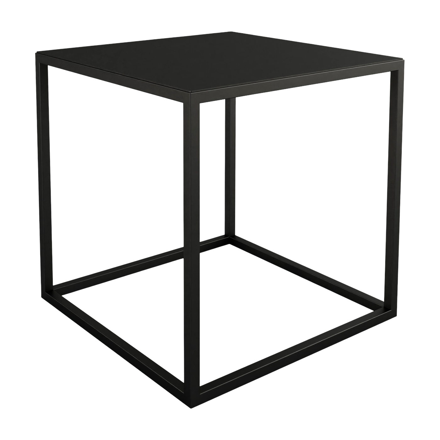 Beistelltisch aus Stahl schwarz 40x40cm Soli X -. Metallbude