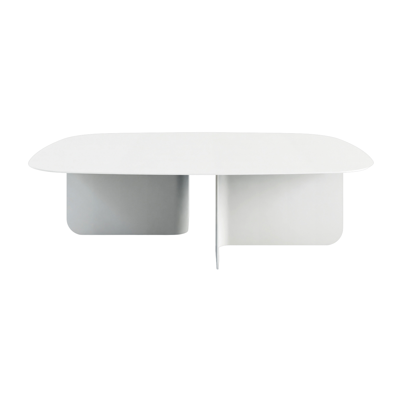 Mesa de centro Livia de chapa de acero 115x77cm - blanco Metallbude