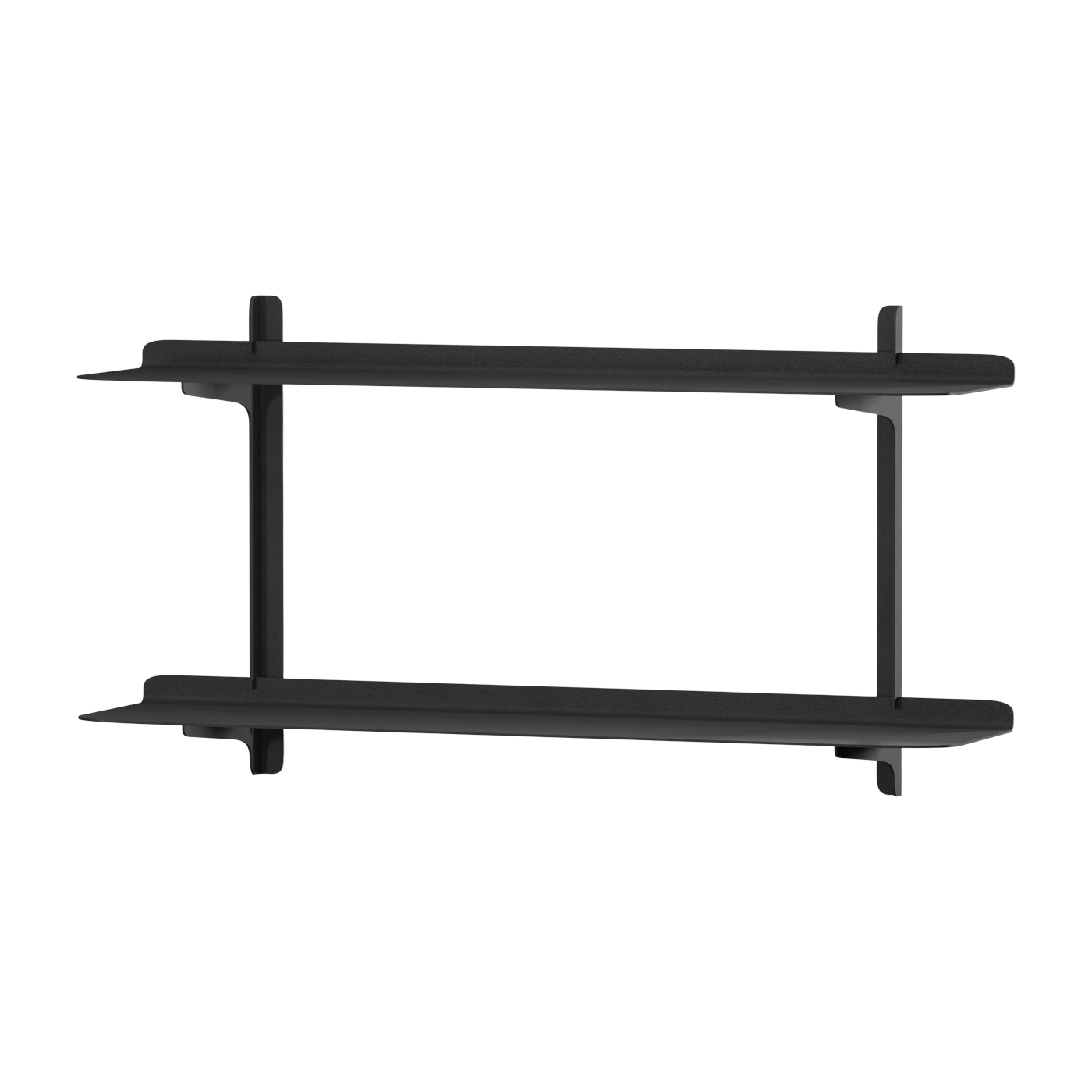 2 Wandregale aus Stahl schwarz 35, 6x68x17, 2cm Linara - -. Metallbude