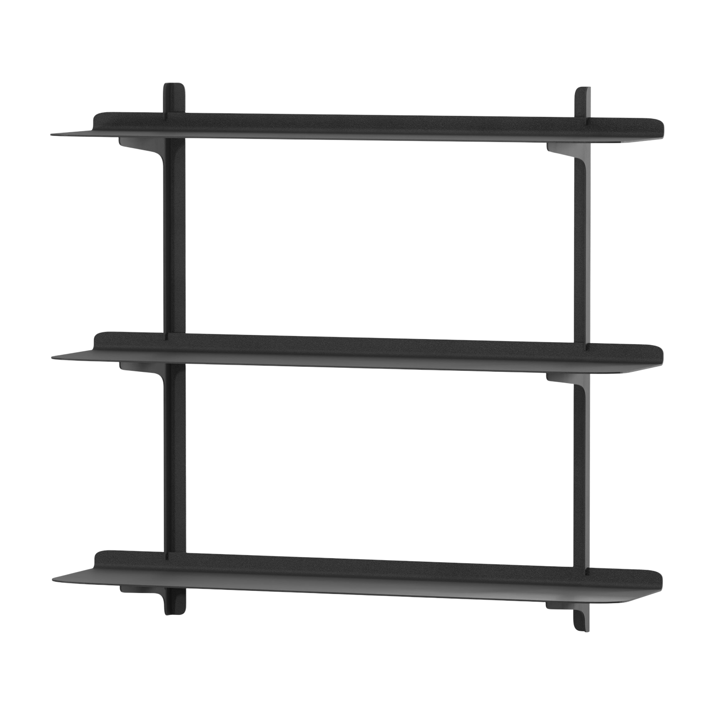 3 Wandregale aus schwarzem Stahl 60, 6x68x17, 2cm Linara -. Metallbude