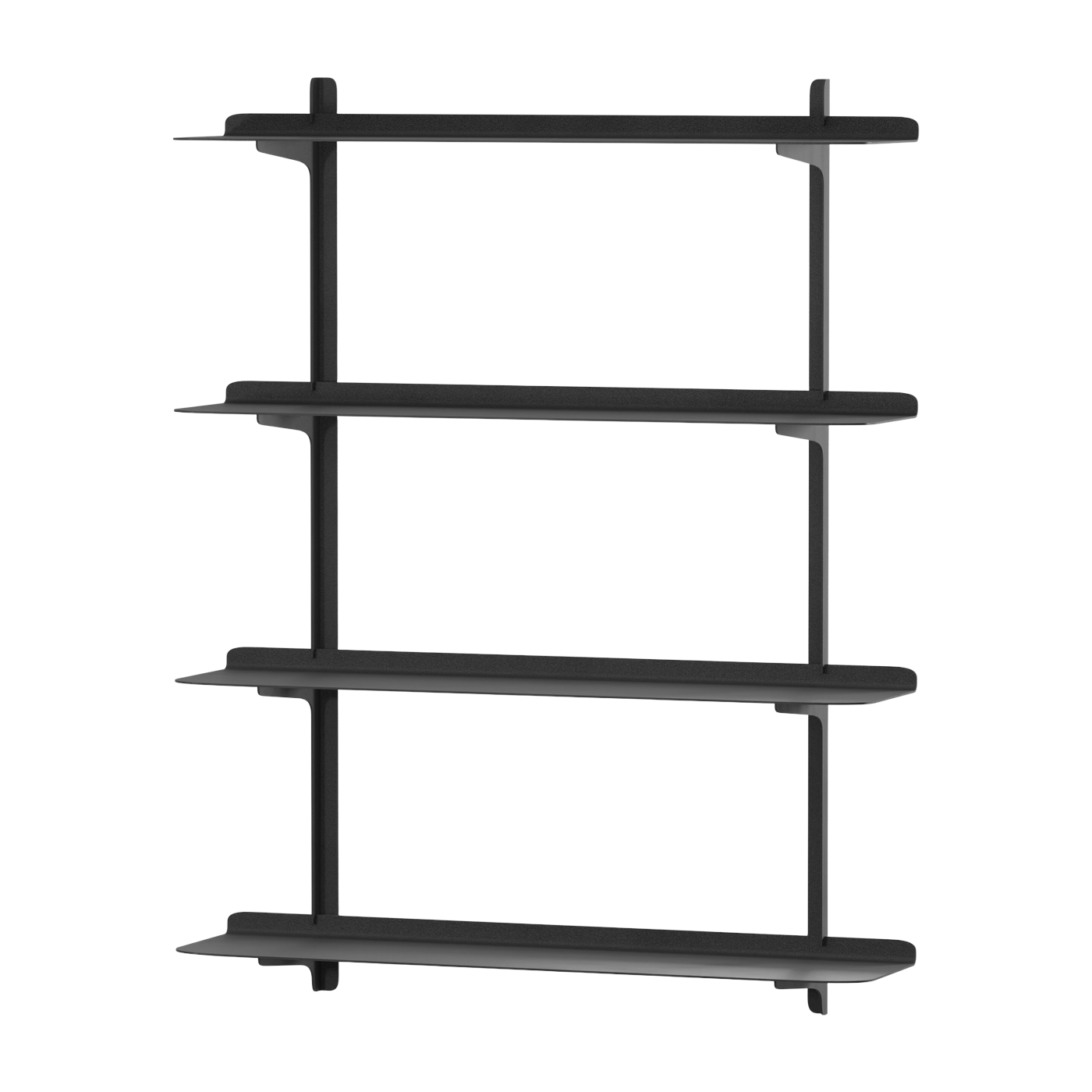 4 Wandregale aus schwarzem Stahl 85, 6x68x17, 2cm Linara -. Metallbude