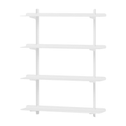 4 étagères murales en acier blanc 85,6x68x17,2cm Linara - Metallbude