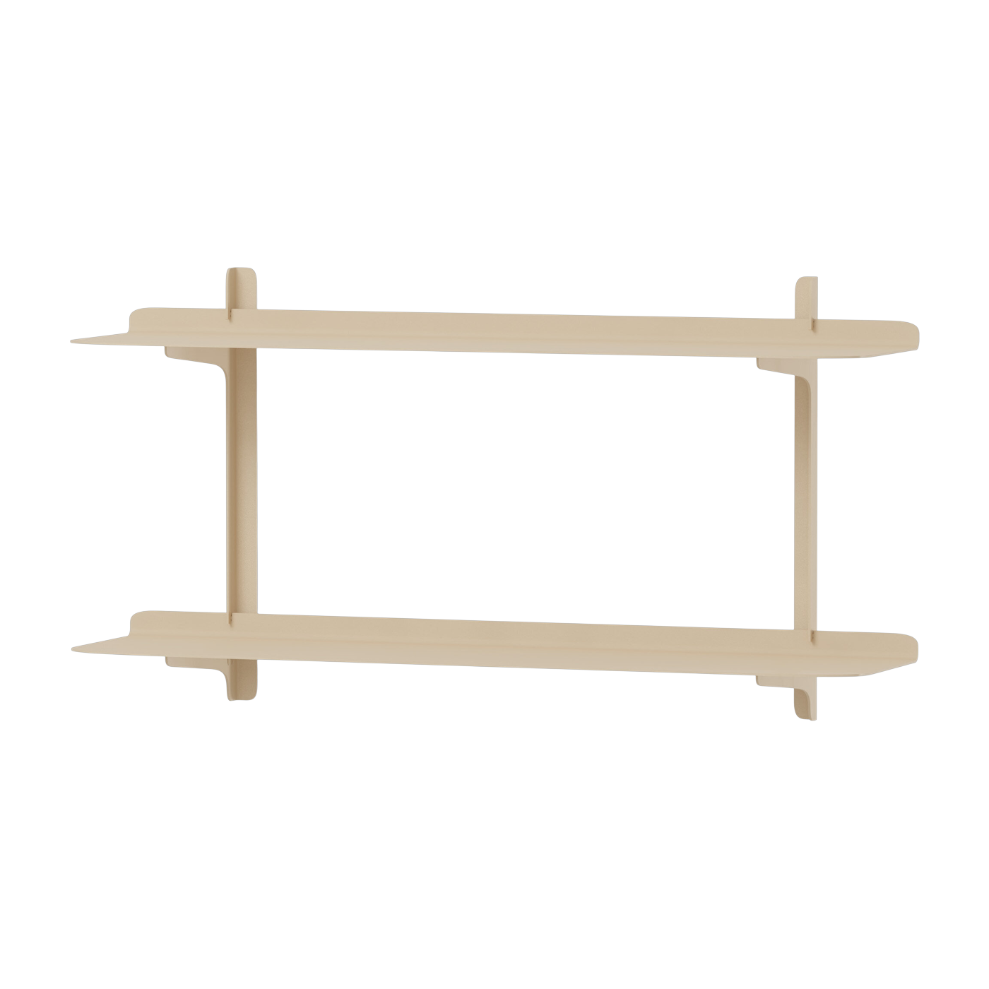 2 Wandregale aus Stahl in Cashew-Beige 35, 6x68x17, 2cm Linara - -. Metallbude