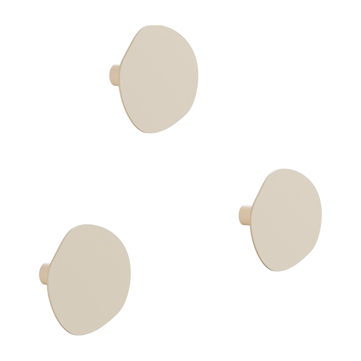3 ganchos de pared de acero orgánico beige anacardo 101, 4x50cm Lou - Metallbude