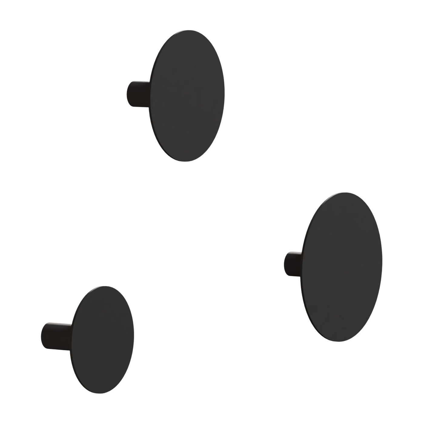 3 ganchos de pared redondos de acero negro 50x8cm Lou - Metallbude