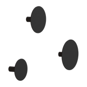 3 black steel round wall hooks 50x8cm Lou - Metallbude