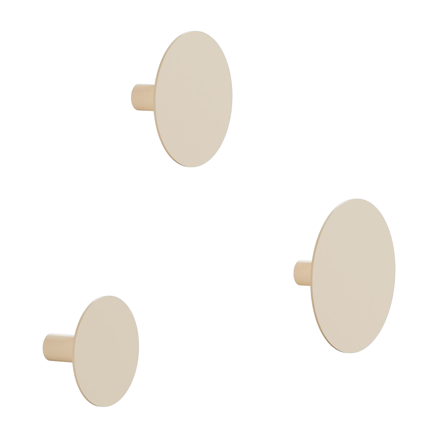 3 ganci da parete rotondi in acciaio beige anacardi 50x8cm Lou - Metallbude