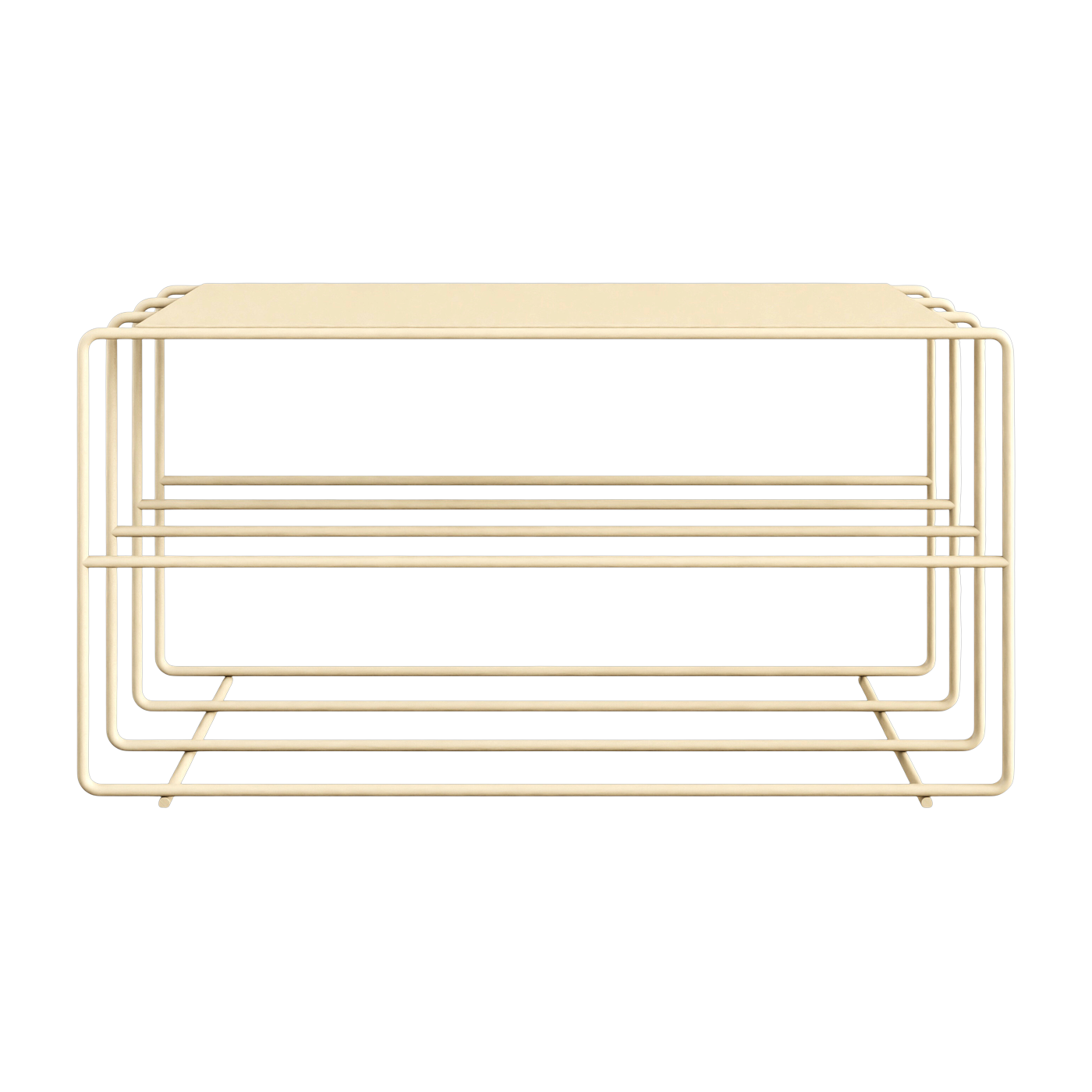 Etagère à chaussures en acier beige cashew 80x30x41cm Neva - Metallbude