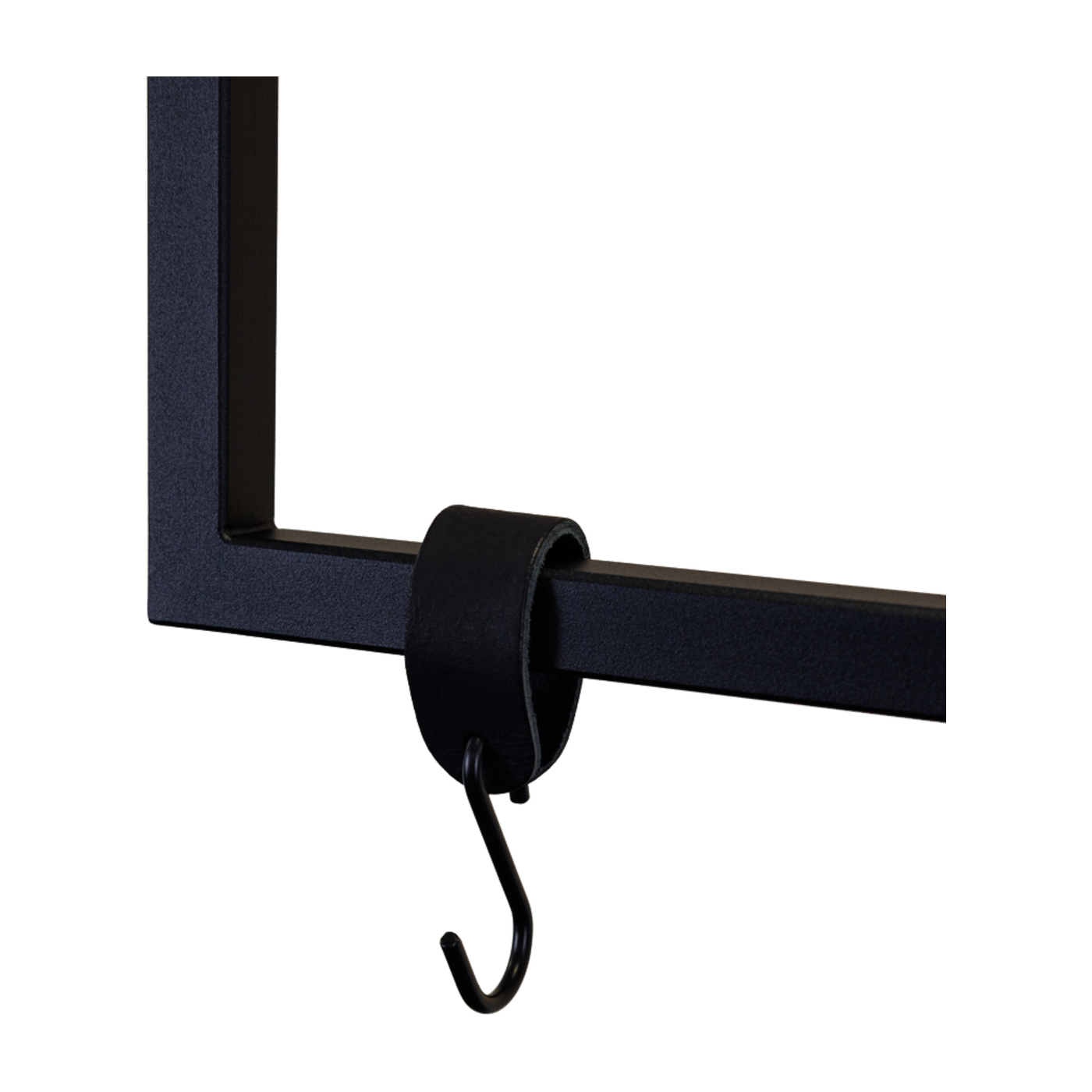 6 S-Haken mit schwarzem Leder und schwarzem Stahl 10x5x2, 5cm -. Metallbude