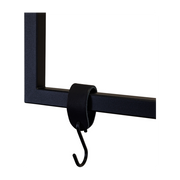 3 black leather and steel hooks 10x5x2, 5cm - black Metallbude