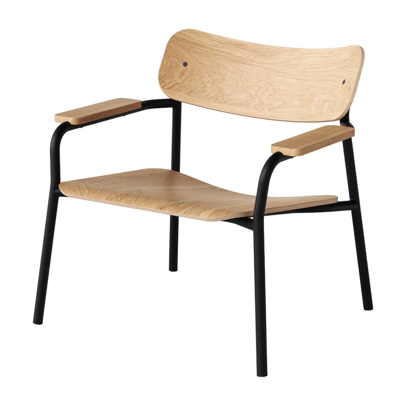 Natural oak armchair with armrests Etude - TIPTOE