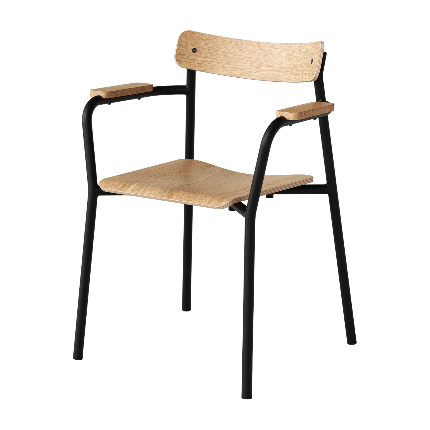 Silla de madera natural ecocertificada y armazón negro grafito Etude - TIPTOE