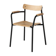 Chair in natural eco-certified wood and graphite black frame Etude - TIPTOE