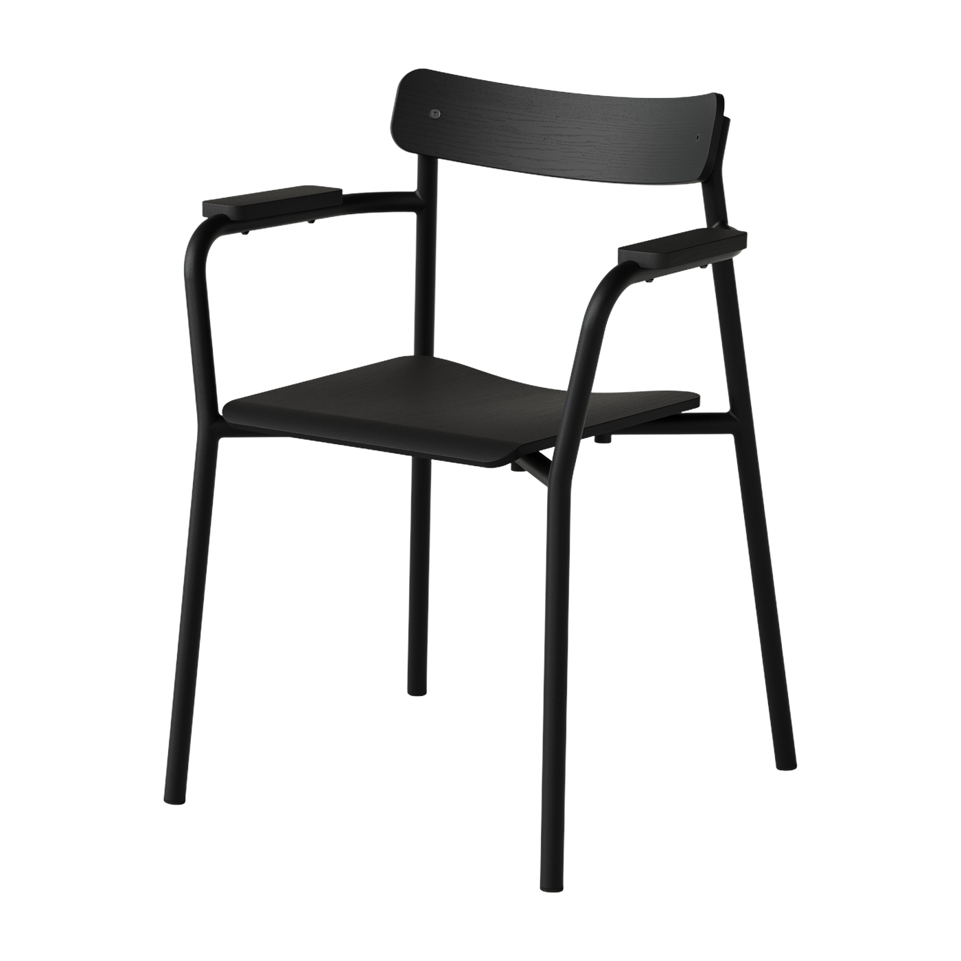 Silla con reposabrazos de madera ecocertificada negra Etude - TIPTOE