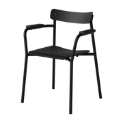 Chair with armrests in black eco-certified wood Etude - TIPTOE