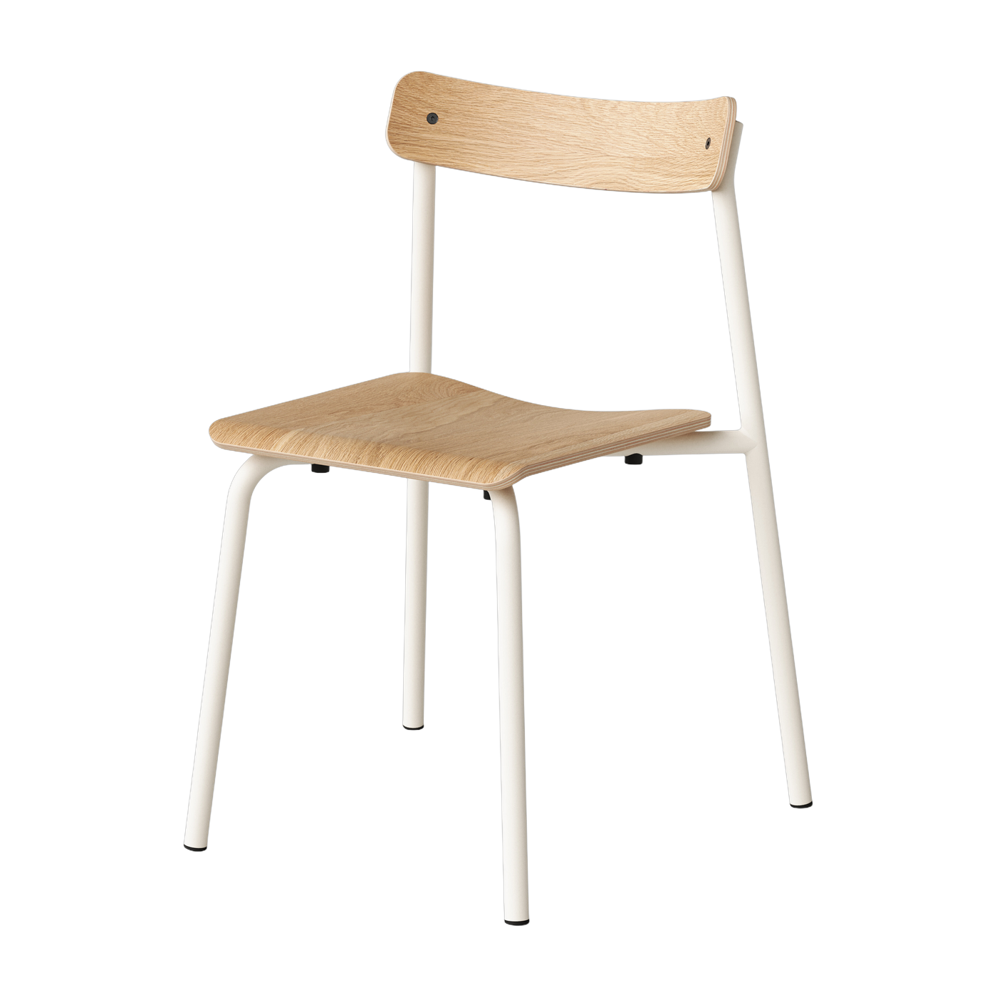 Silla de roble natural con armazón blanco crema Etude - TIPTOE
