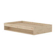 Double bed with solid pine shelf 120x200cm Grow - Flexa