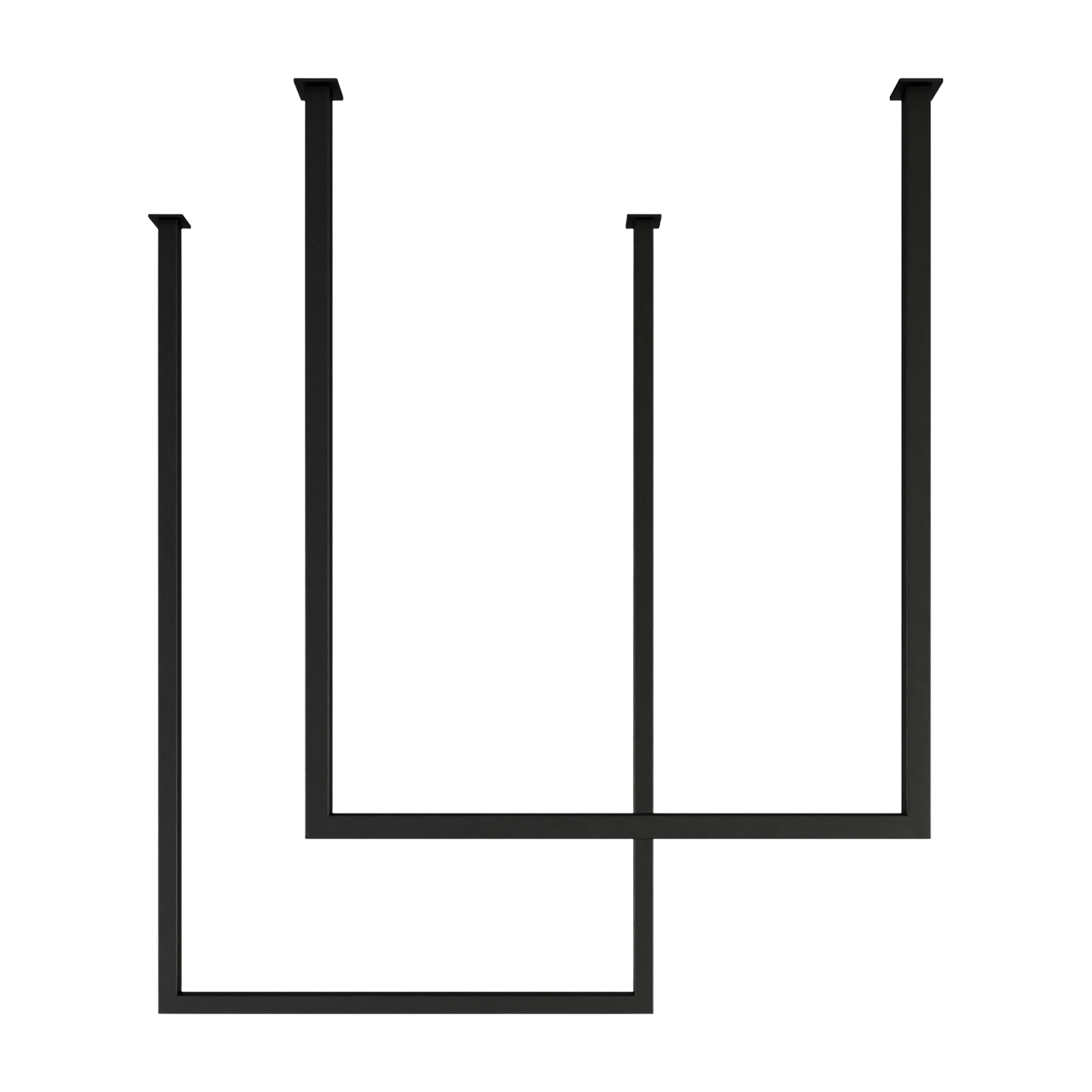 2 black steel square towel rails 60-80x50cm Tensi - The ultimate in towel storage! Metallbude