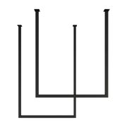 2 rails à serviettes carré en acier noir 60-80x50cm Tensi - Metallbude