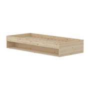 Lit simple avec étagère en pin solide 90x200cm Grow - Flexa