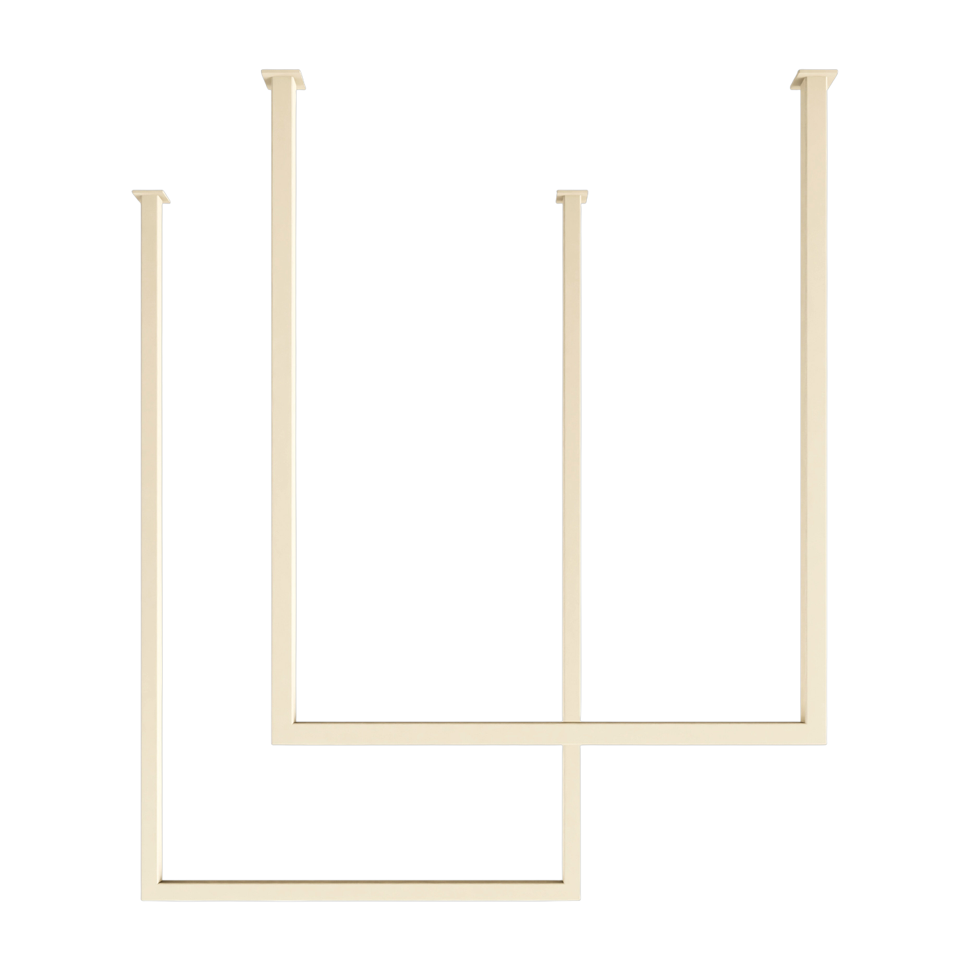 2 square steel towel rails beige cashew 60-80x50cm Tensi - Metallbude