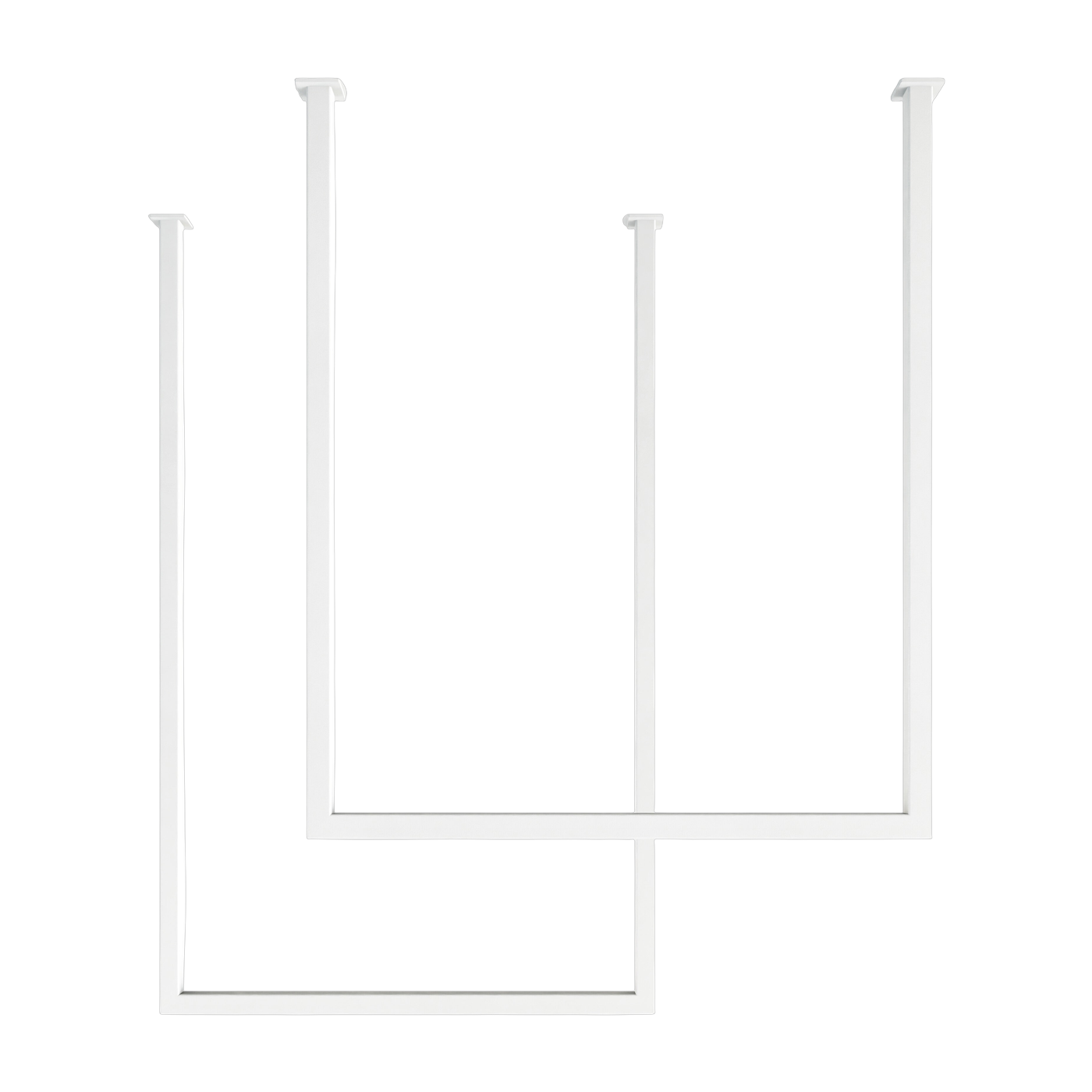 2 white steel square towel rails 60-80x50cm Tensi - The ultimate in towel storage! Metallbude