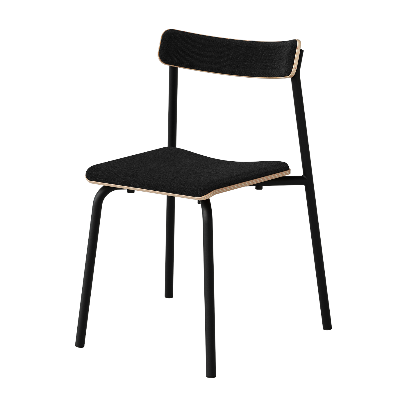 Silla de tela reciclada negra y estructura negra grafito Etude - TIPTOE