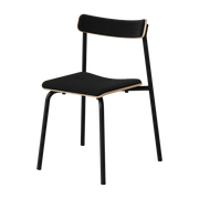Chair in black recycled fabric and graphite black frame Etude - TIPTOE