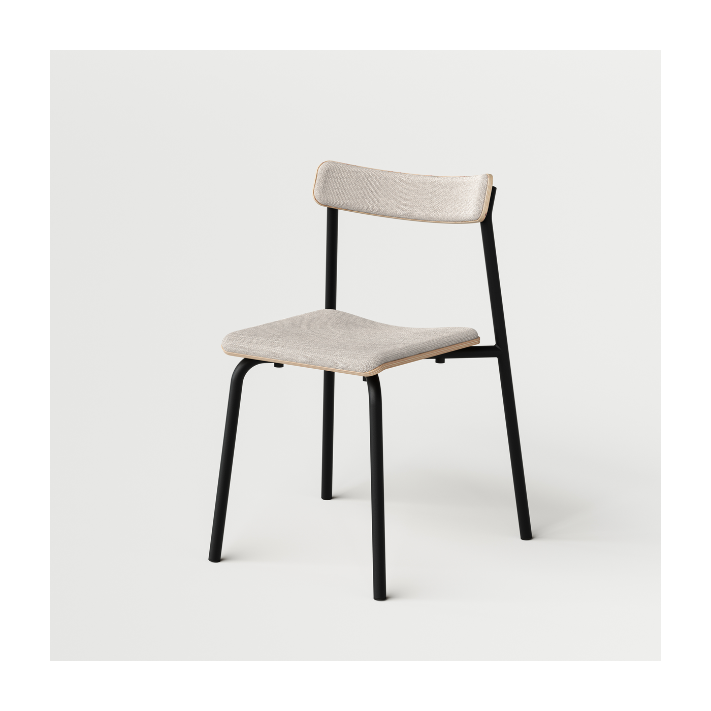 Silla de tela reciclada beige arena y estructura de grafito negro Etude - TIPTOE