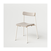 Sedia in tessuto riciclato color beige sabbia e struttura Etude bianco panna - TIPTOE