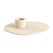 Cashew beige steel single candle holder 30x23cm Noa - Metallbude