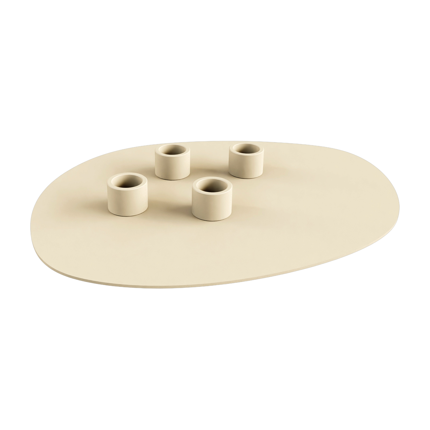 Bougeoir 4 bougies en acier beige cashew 30x23cm Noa - Metallbude