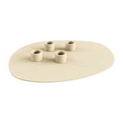 Bougeoir 4 bougies en acier beige cashew 3x2,2cm Noa - Metallbude