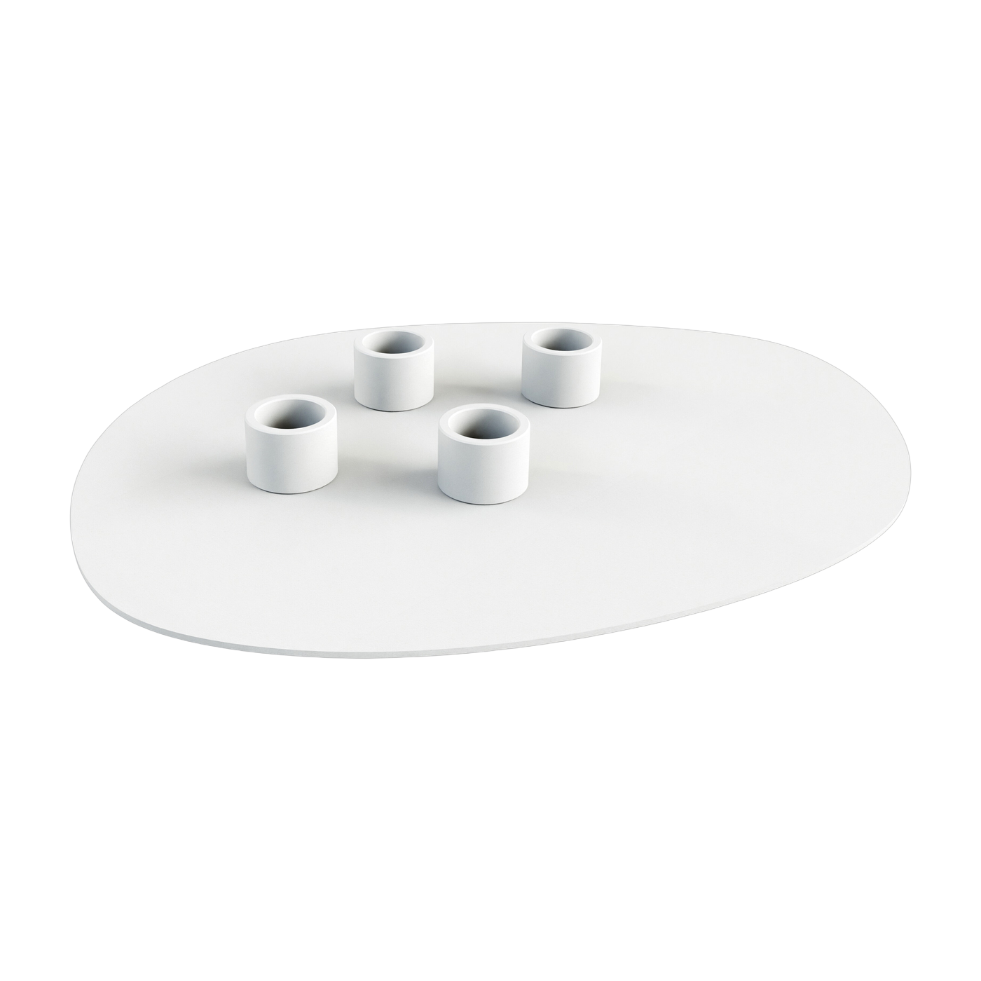 Bougeoir 4 bougies en acier blanc 30x23cm Noa - Metallbude
