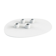Portavelas 4 velas de acero blanco 30x23cm Noa - Metallbude
