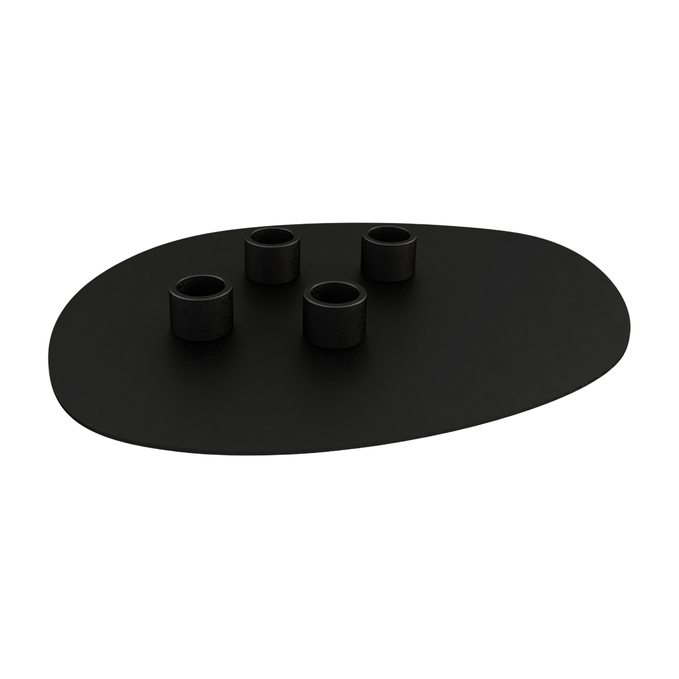 Bougeoir 4 bougies en acier noir 30x23cm Noa - Metallbude