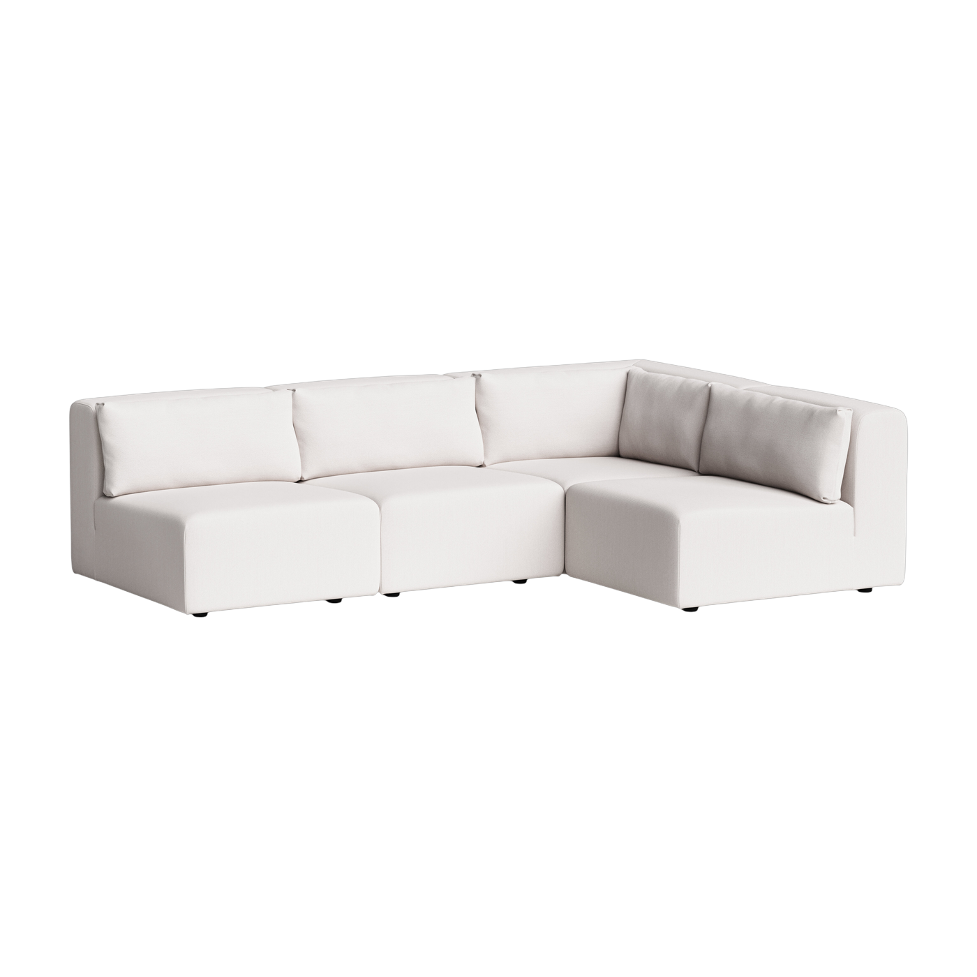 Divano d' angle da 3 a 4 posti con cuscini bianco neve 265x185cm Bridge - TIPTOE