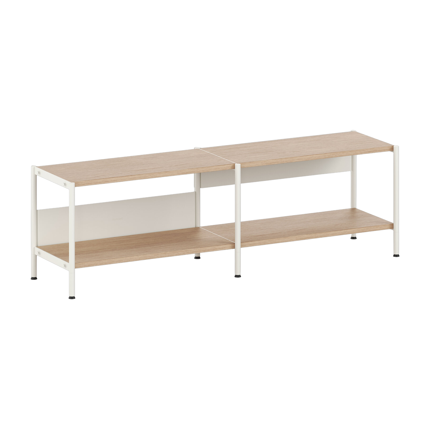 Niedriger Konsolentisch aus ökozertifiziertem Holz und Stahl cremeweiß 50x164cm Unit -. TIPTOE