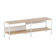 Mesa de centro en madera eco-certificada y acero blanco crema 50x164cm Unit - TIPTOE
